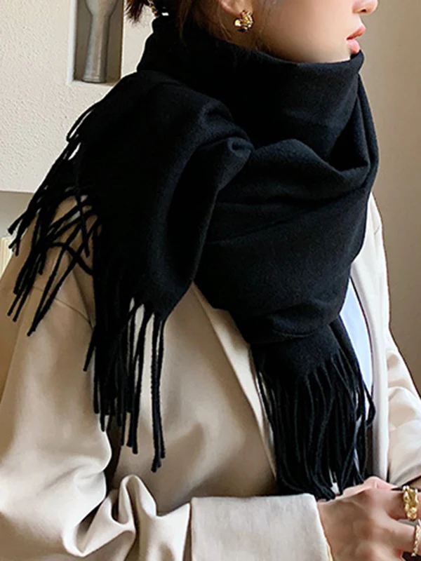 Keep Warm Tasseled Shawl&Scarf - Image 3