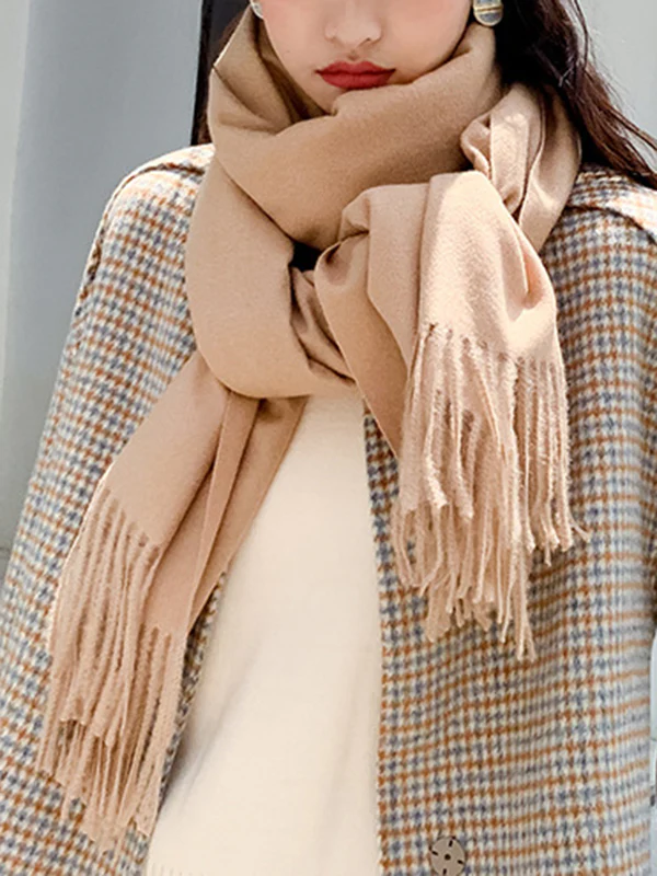 Keep Warm Tasseled Shawl&Scarf - Image 5
