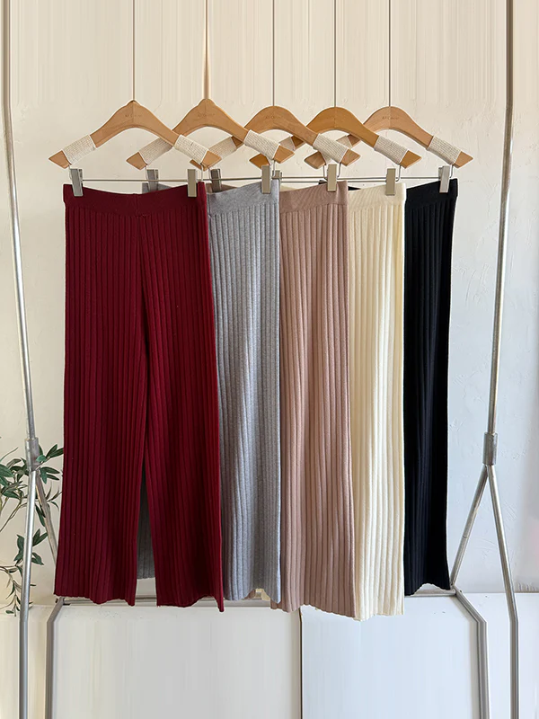 Knitting Sleeveless V-Neck Vest Top + Long Sleeves Cardigan + High Waisted Pants Three Pieces Set - Image 6