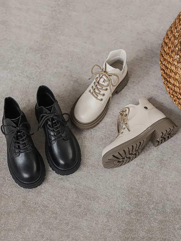 Lace-Up Rivet Round-Toe Split-Joint Boots Dr. Martens Boots - Image 14