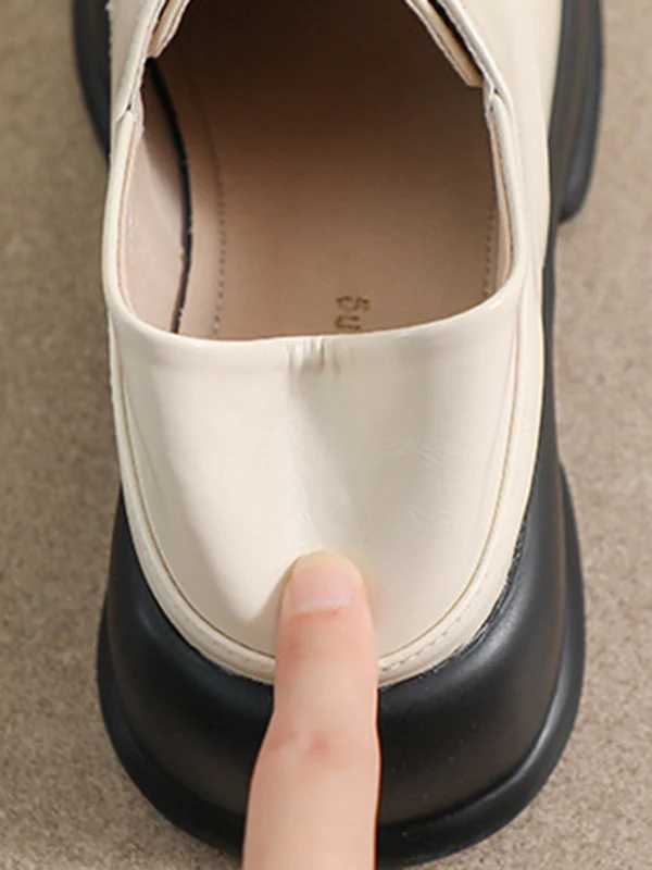 Lace-Up Round-Toe Split-Joint Loafers - Image 11