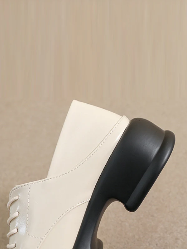 Lace-Up Round-Toe Split-Joint Loafers - Image 9