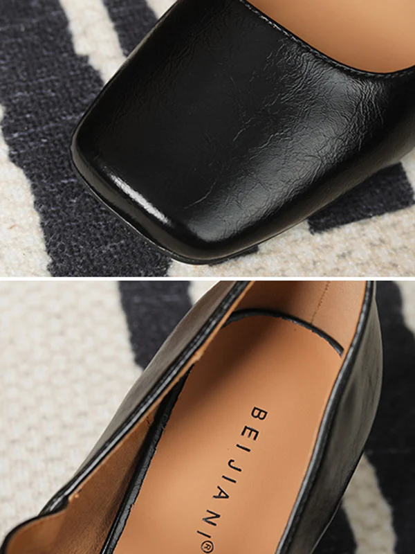 Lace-Up Shallow Cut Square-Toe Pumps - Image 14