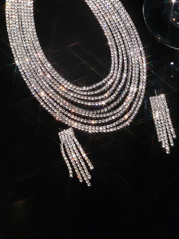 Layered Drop Earrings Necklaces Accessories - Image 4