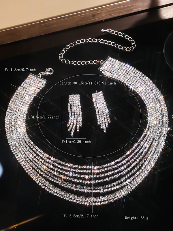 Layered Drop Earrings Necklaces Accessories - Image 5
