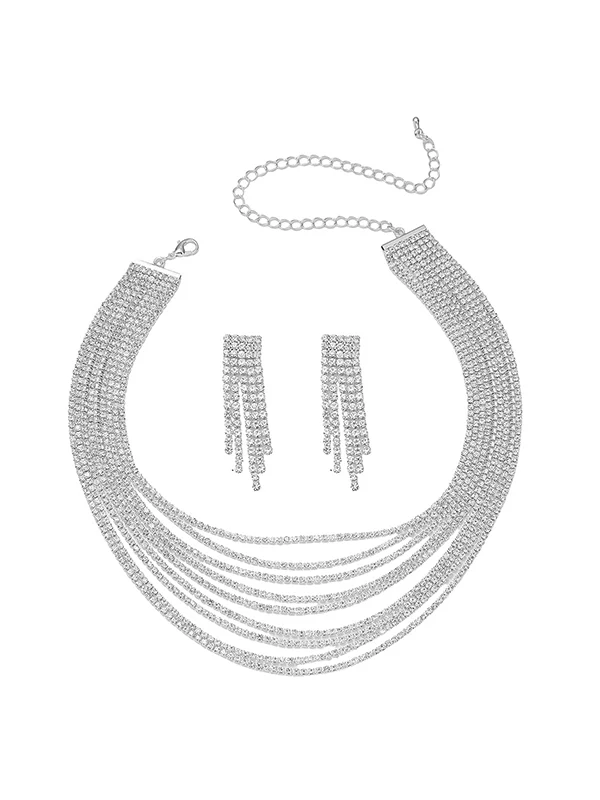 Layered Drop Earrings Necklaces Accessories - Image 6