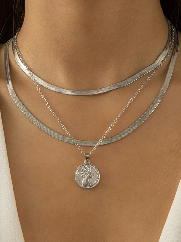 Layered Snake Chain Solid Color Necklaces Accessories - Image 2