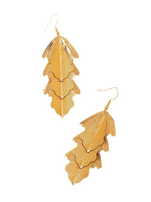 Layered Solid Color Textured Earrings Accessories - Image 5