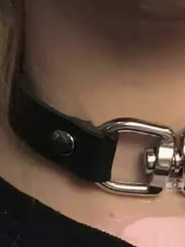Leather Choker Necklace - Image 2