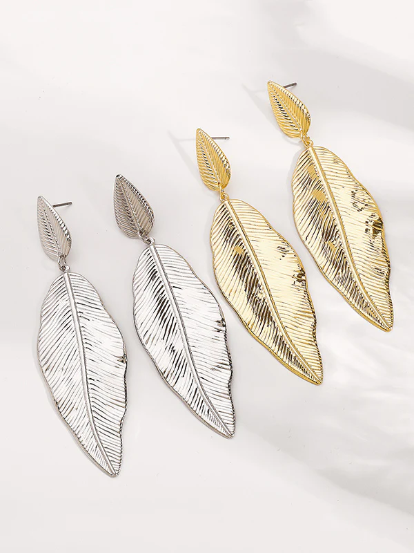 Leaves Shape Drop Earrings - Image 4