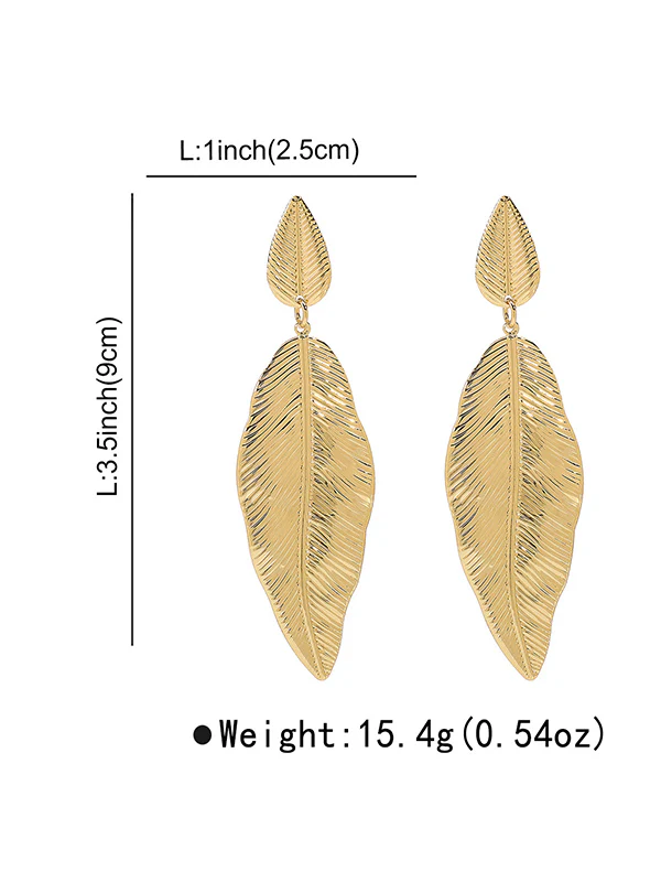 Leaves Shape Drop Earrings - Image 8