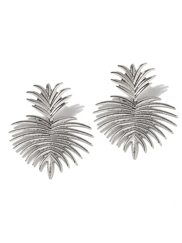 Leaves Shape Solid Color Drop Earrings - Image 2