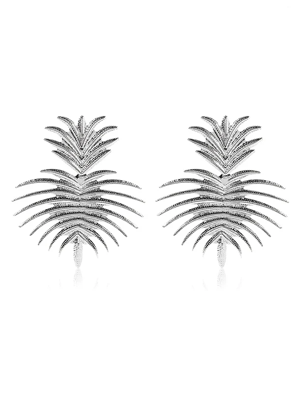 Leaves Shape Solid Color Drop Earrings - Image 4