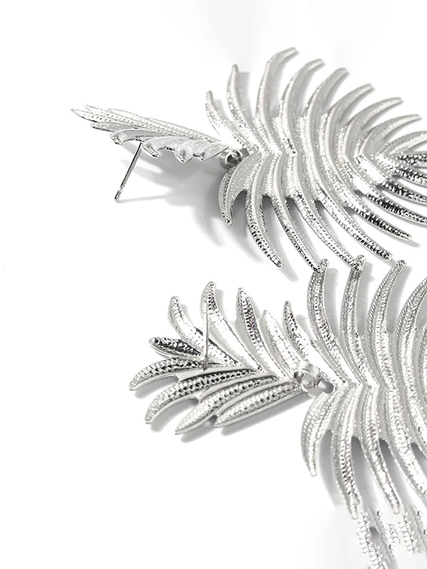 Leaves Shape Solid Color Drop Earrings - Image 5