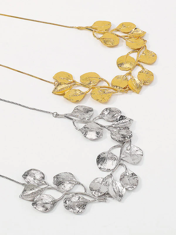 Leaves Shape Solid Color Necklaces Accessories - Image 11