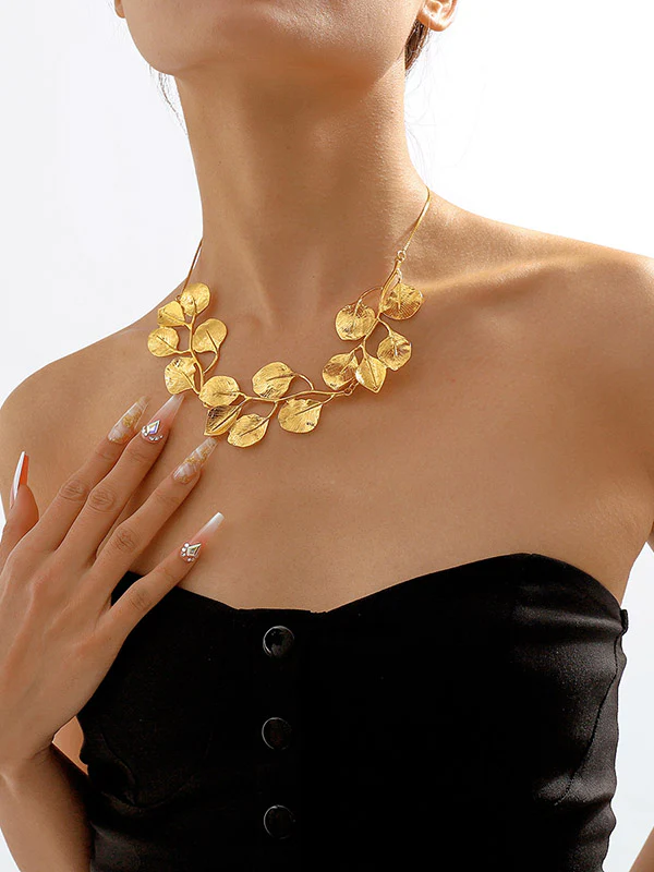 Leaves Shape Solid Color Necklaces Accessories - Image 2