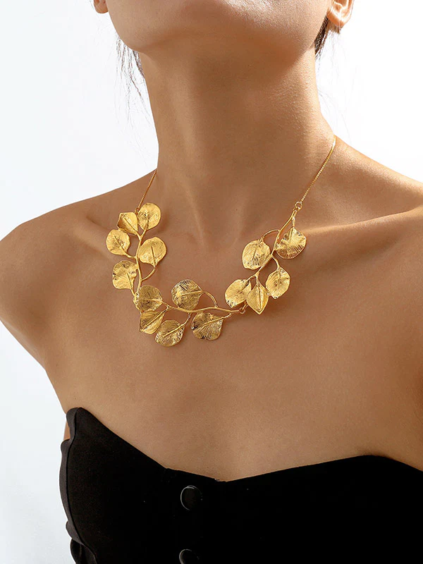 Leaves Shape Solid Color Necklaces Accessories - Image 3