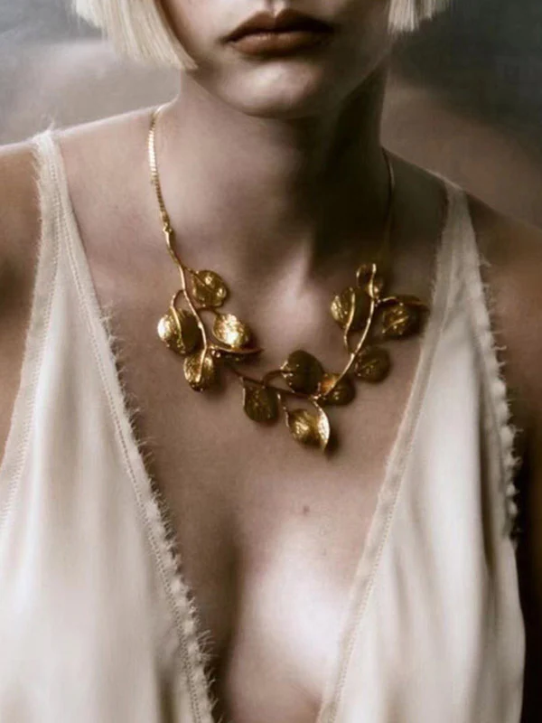 Leaves Shape Solid Color Necklaces Accessories - Image 4