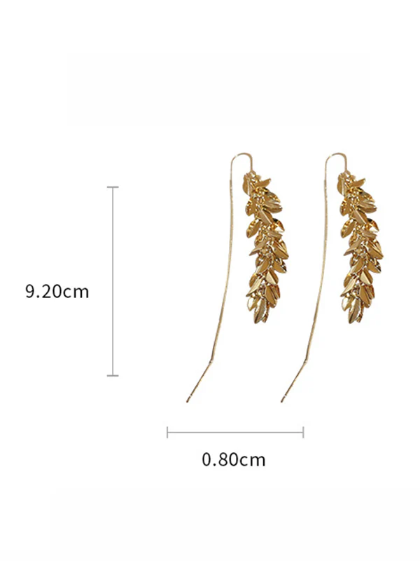 Leaves Shape Tasseled Drop Earrings - Image 10