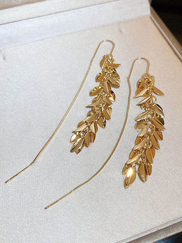 Leaves Shape Tasseled Drop Earrings - Image 6