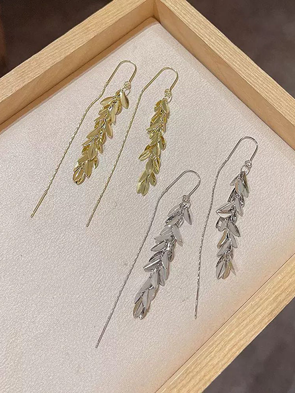 Leaves Shape Tasseled Drop Earrings - Image 8
