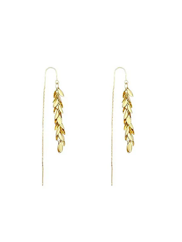 Leaves Shape Tasseled Drop Earrings - Image 9