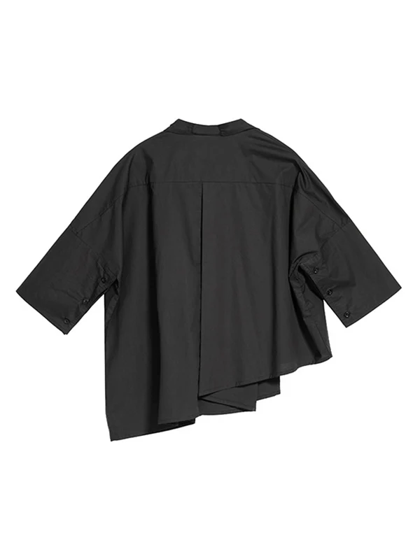Leisure Fashion Loose Irregularity Solid Color Polo Blouses&Shirts Tops - Image 13