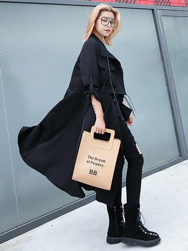 Light Loose Solid Trench Coat - Image 10
