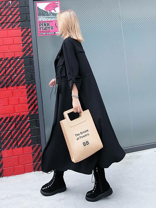 Light Loose Solid Trench Coat - Image 11