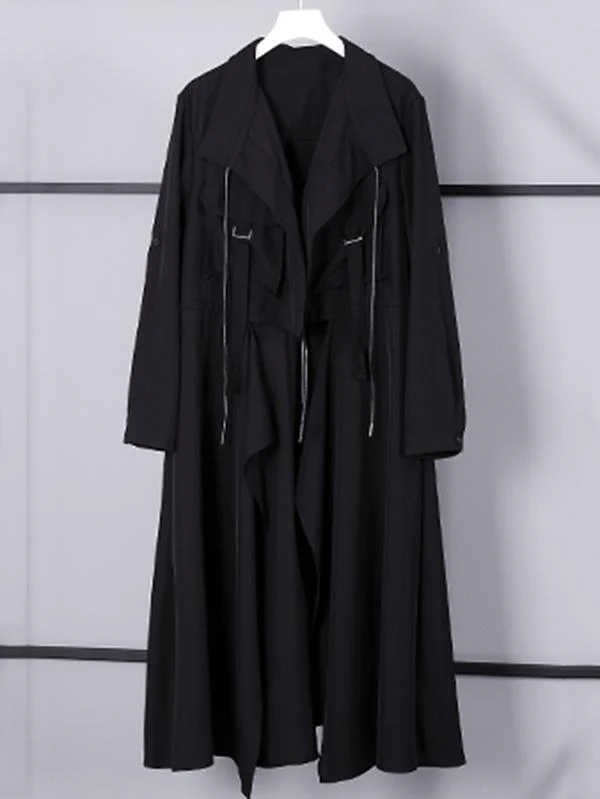 Light Loose Solid Trench Coat - Image 13
