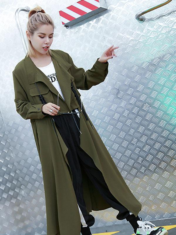 Light Loose Solid Trench Coat - Image 4
