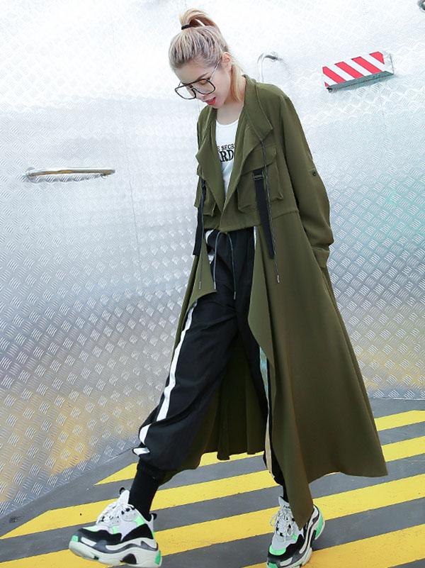 Light Loose Solid Trench Coat - Image 5