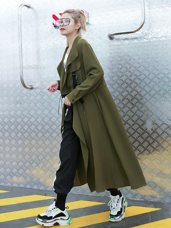 Light Loose Solid Trench Coat - Image 7