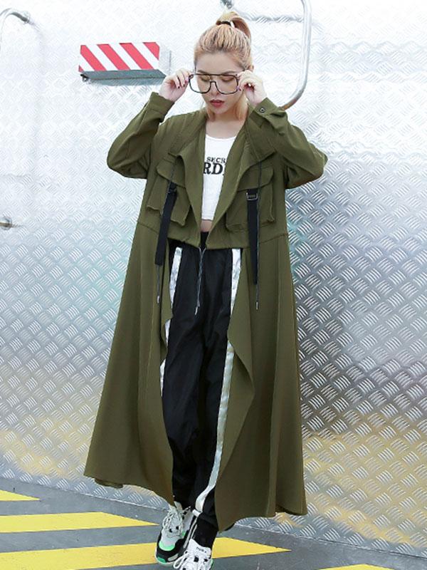 Light Loose Solid Trench Coat - Image 8