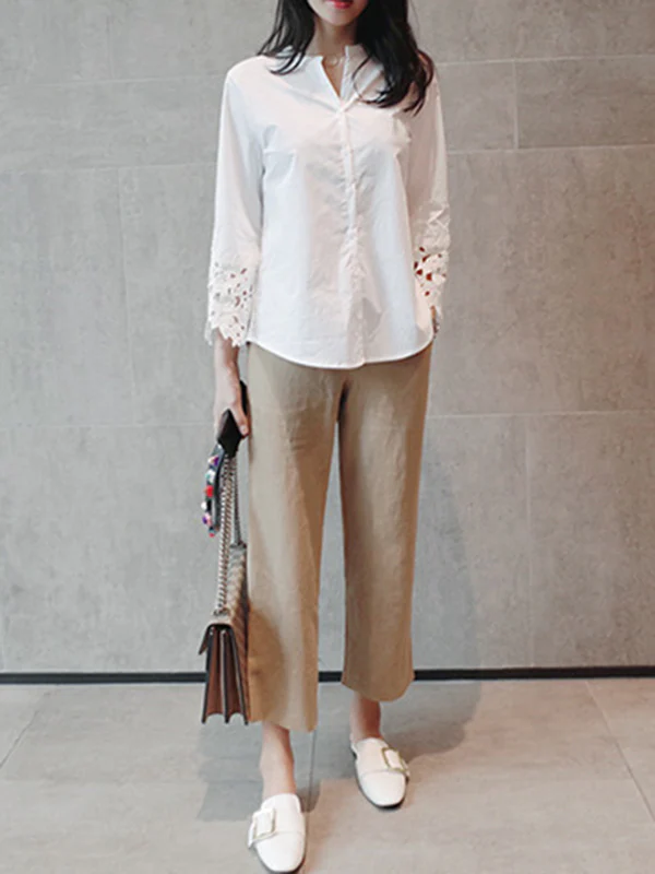 Linen Chic Plus Size Loose Casual Split-Side Ninth Pants - Image 6