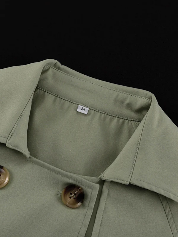 Long Sleeves Buckle Buttoned Split-Joint Lapel Outerwear Top + Bodycon Skirts Bottom Two Pieces Set - Image 9