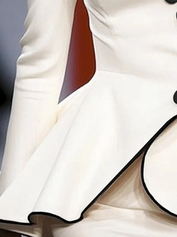 Long Sleeves Buttoned Deep V-Neck Jackets Outerwear - Image 4