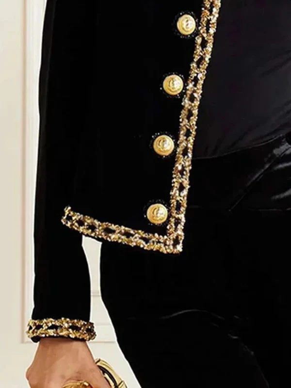 Long Sleeves Buttoned Round-Neck Jackets Outerwear - Image 3