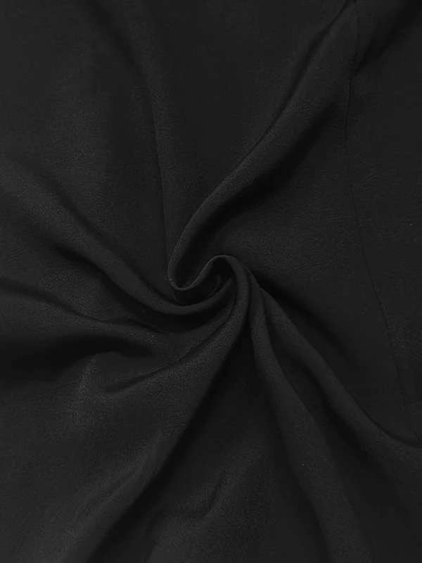 Long Sleeves Buttoned See-Through Solid Color Split-Side Lapel Maxi Dresses Shirt Dress - Image 6