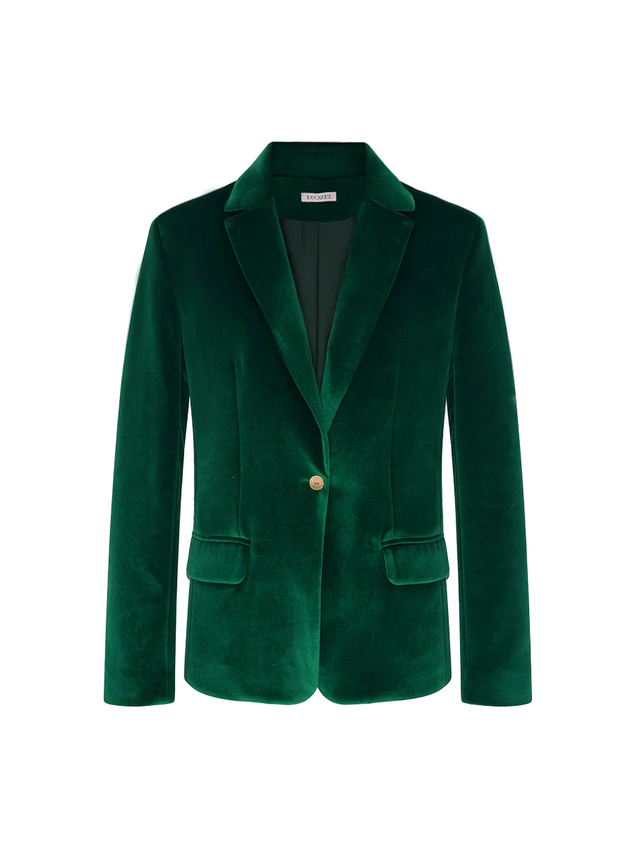 Long Sleeves Buttoned Solid Color Notched Collar Blazer Suits Outerwear - Image 13