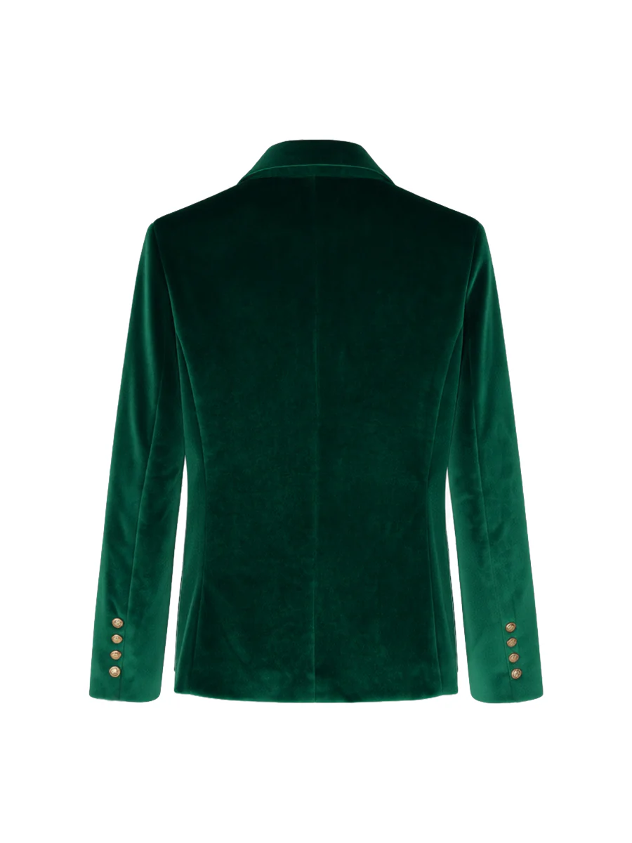 Long Sleeves Buttoned Solid Color Notched Collar Blazer Suits Outerwear - Image 14