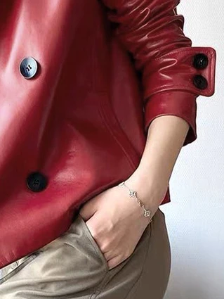 Long Sleeves Buttoned Solid Color Notched Collar Jackets&Coats Outerwear - Image 5