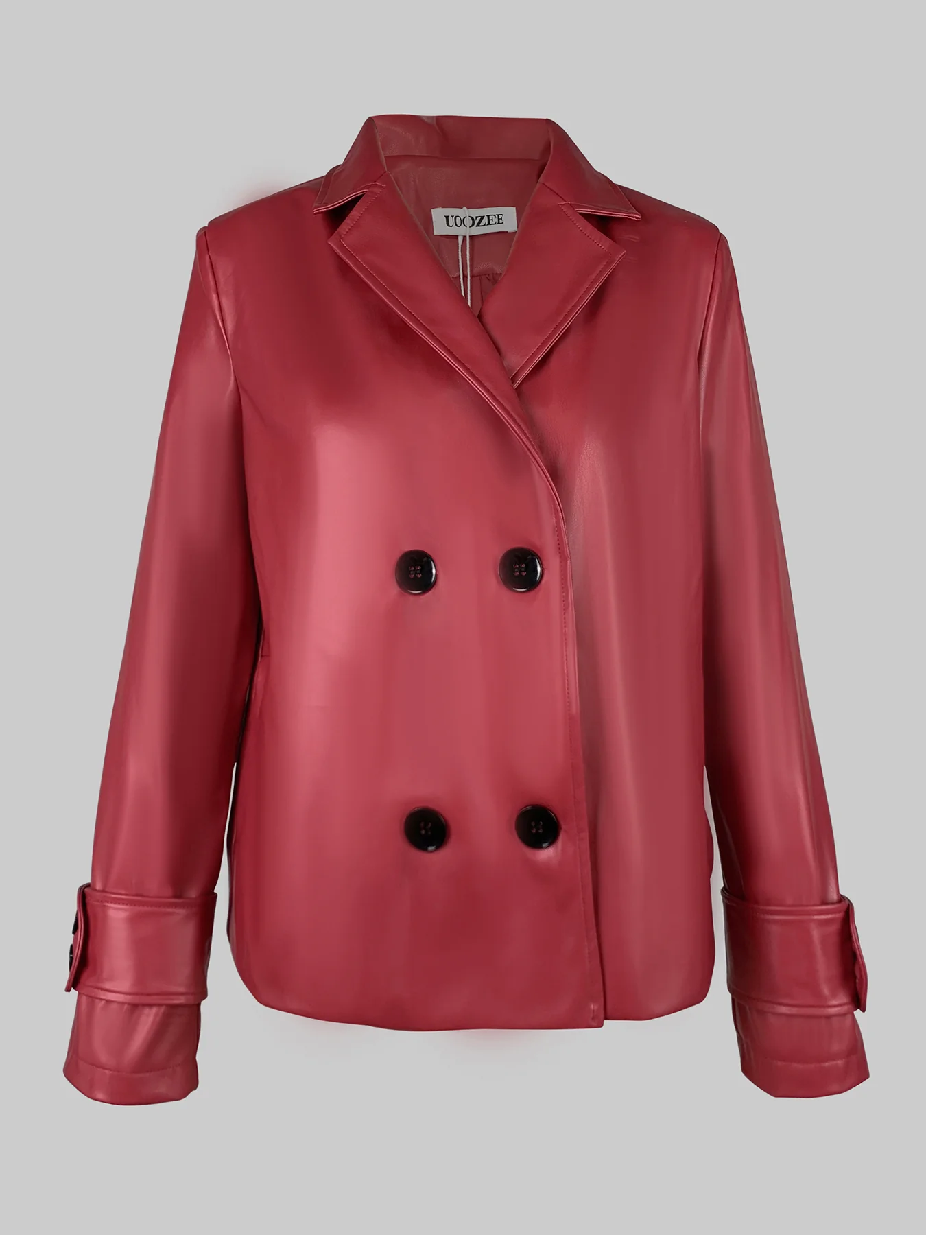 Long Sleeves Buttoned Solid Color Notched Collar Jackets&Coats Outerwear - Image 6