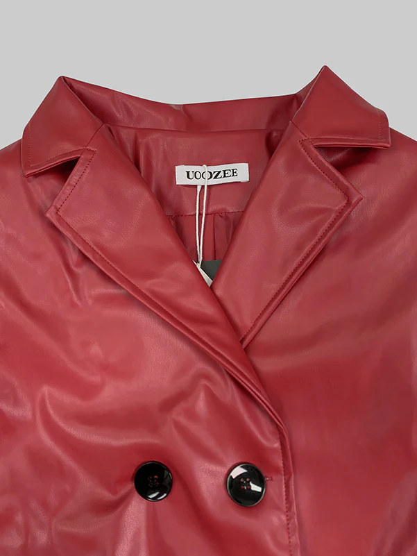 Long Sleeves Buttoned Solid Color Notched Collar Jackets&Coats Outerwear - Image 8