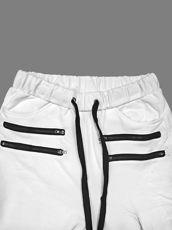 Long Sleeves Contrast Color Drawstring Zipper Tees&Pants Two Pieces Set - Image 7