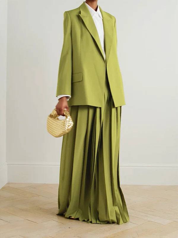 Long Sleeves Embroidered Floral Split-Joint Streamer Lapel Blazer - Image 4