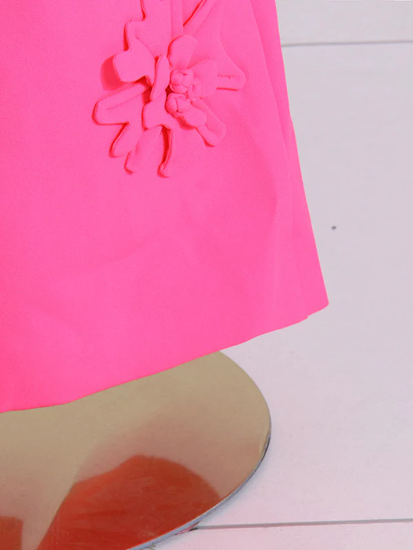 Long Sleeves Flower-Embellished Solid Color Lapel Blazer Outerwear - Image 17