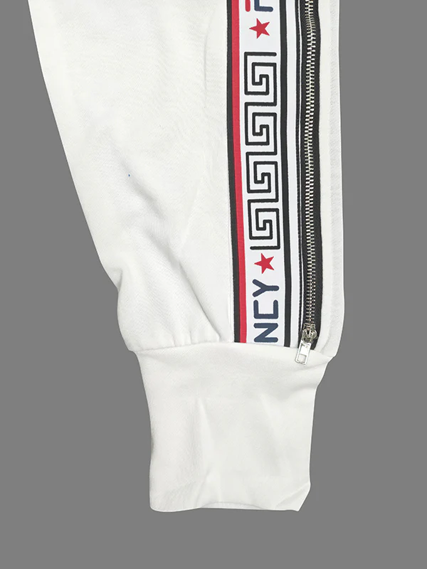 Long Sleeves Letter Print Split-Side Zipper Hooded Jackets+Pants Two Pieces Set - Image 8