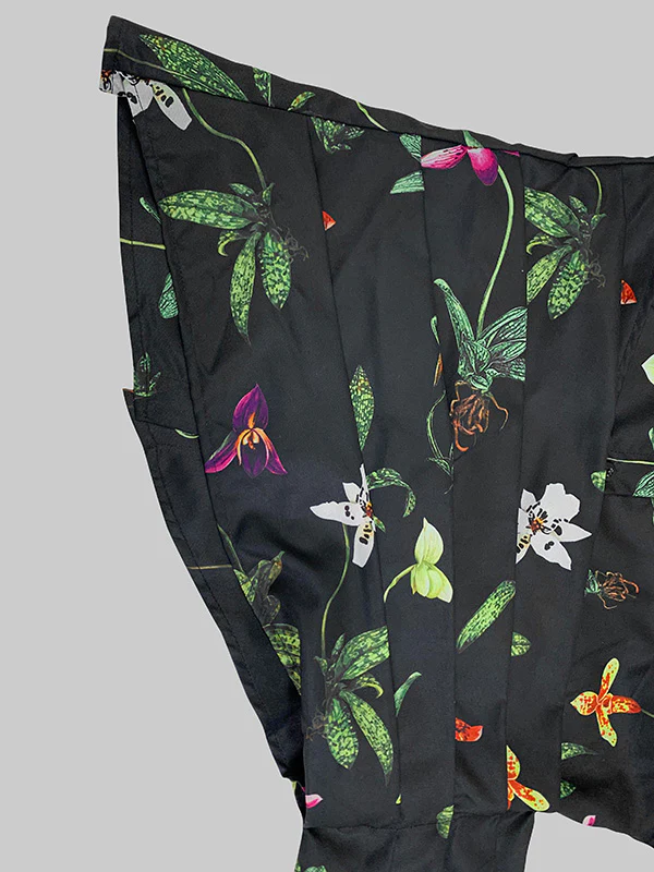 Long Sleeves Loose Asymmetric Flower Print Split-Joint Lapel Blouses&Shirts Tops - Image 9