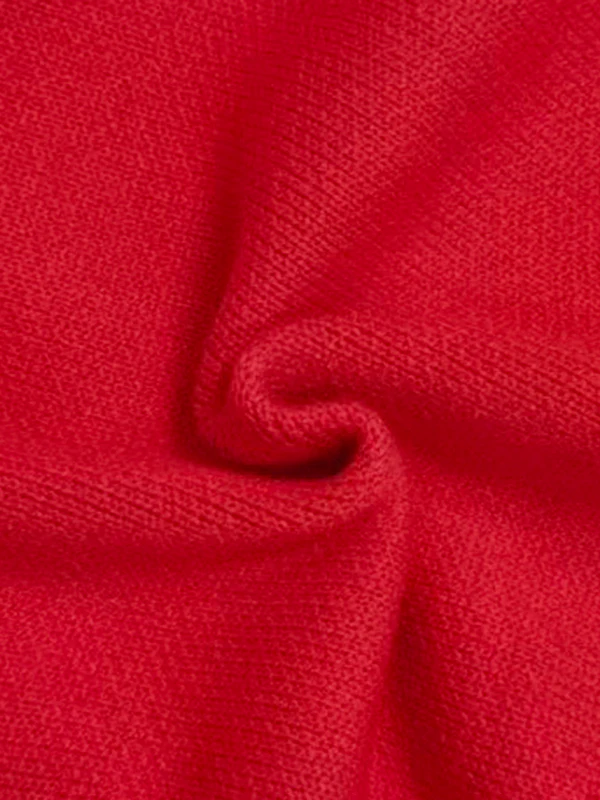 Long Sleeves Loose Beaded Solid Color Split-Side High Neck Sweater Tops - Image 6